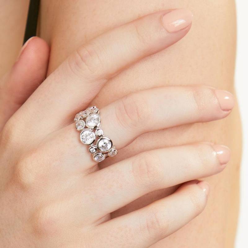 sterling Silber Bubble Ring Set Zierliches Edelsteinband von JoolsByJennyBrownCo