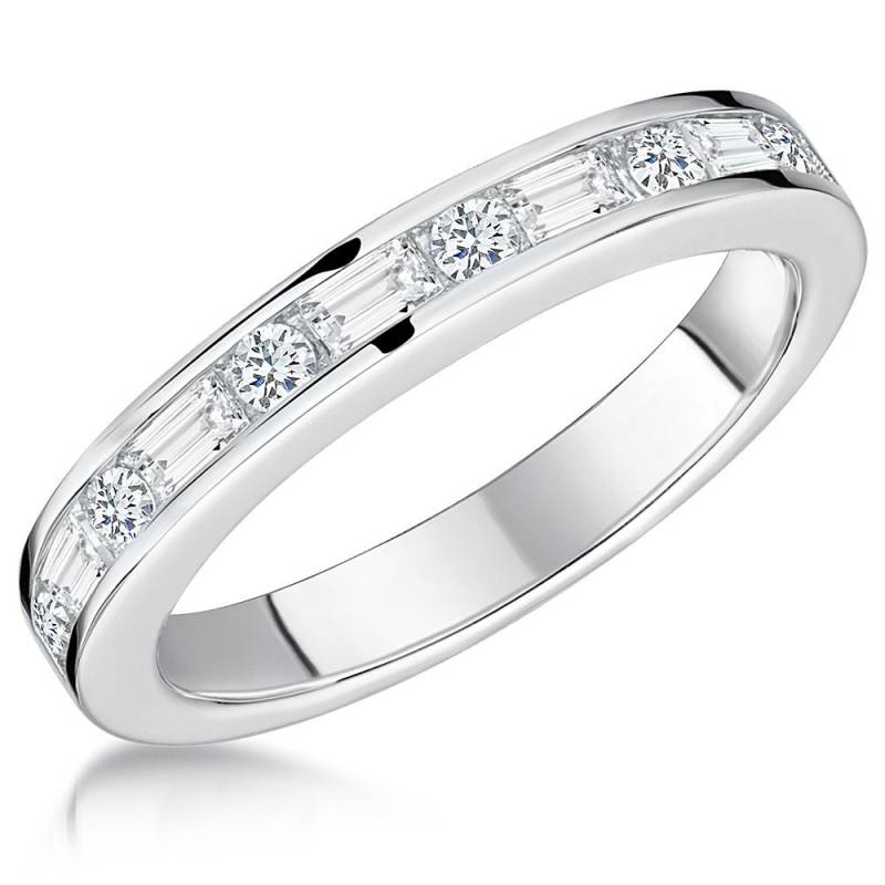 Halb Eternity Bandring, Rund Und Smaragd-Schliff Stein-Ring, Sterling Silber-Zirkonia-Edelstein-Ring von JoolsByJennyBrownCo