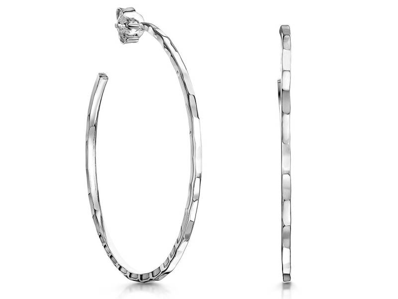sterling Silber Kleine Gehämmert Facettierte Hoop Ohrringe von JoolsByJennyBrownCo