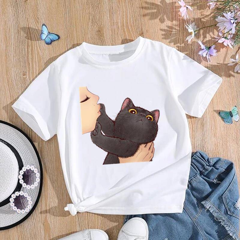 (Asiatische Größe) Frauen Mode T Shirt Nette Haustier Katze 90er Jahre Trend Kleidung Drucken T Top Frau Weibliche Kurzarm Grafik T-shirts XL von Joom DACH