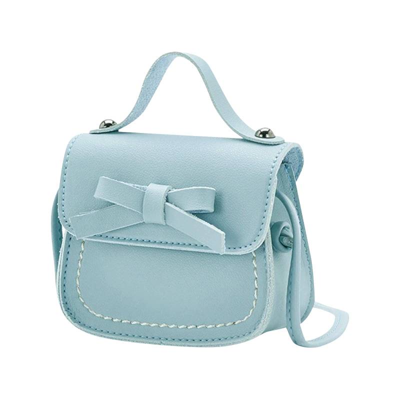 (Cilili)Modische kleine Handtasche für kleine Mädchen, Kleinkinder, Kinder, niedliche Schleife, Mini-Umhängetasche One Size blau von Joom DACH