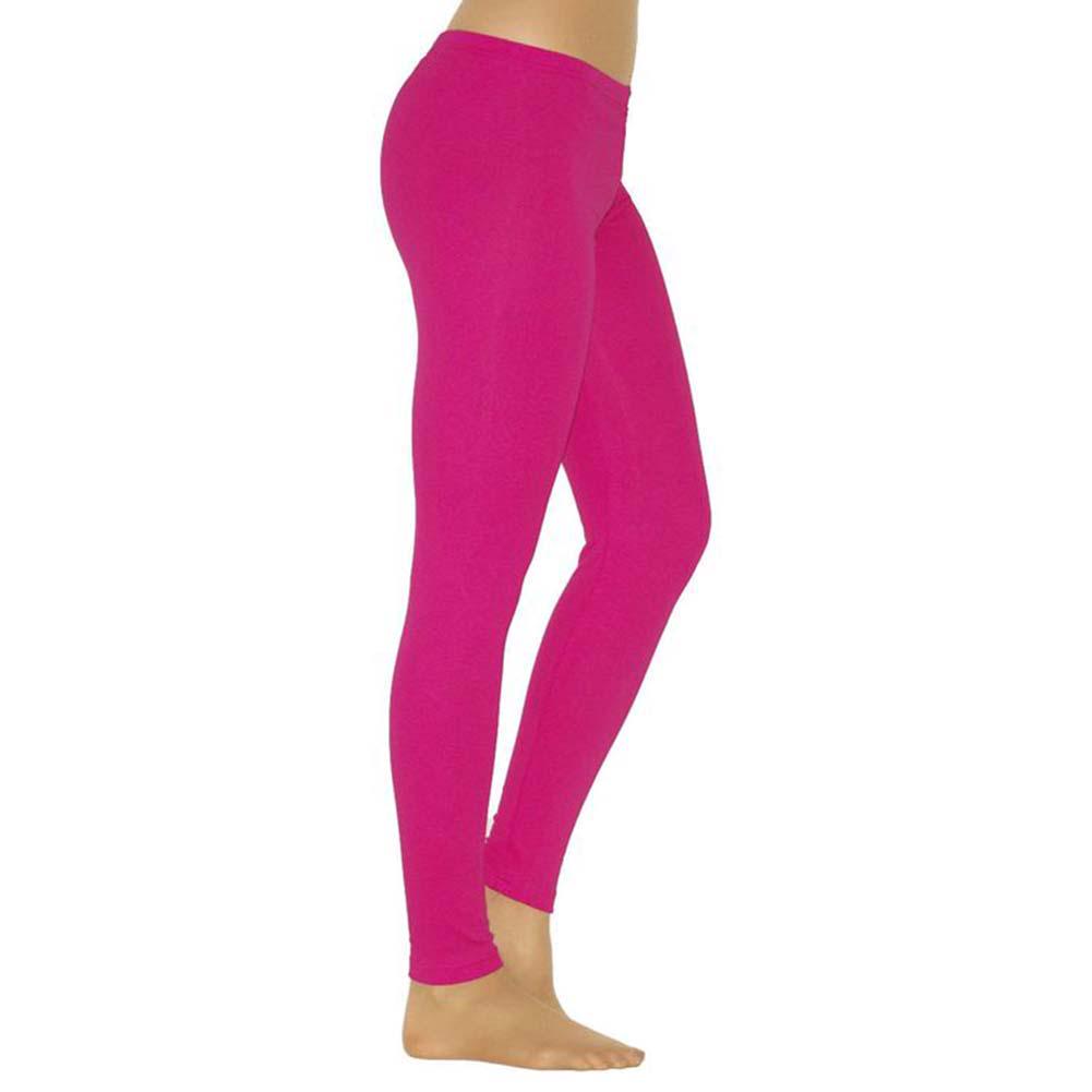 (M-4XL) Damen dehnbare Leggings einfarbige Bleistifthose hohe Taille schlanke Strumpfhosenhose M rose rot von Joom DACH