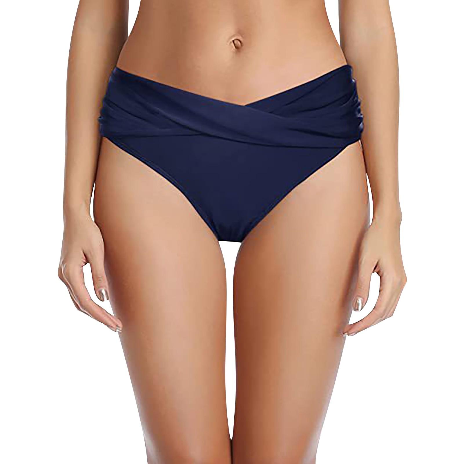 (Qunide) Damen-Bikinihose mit niedriger Taille, gerüscht, Badeanzug, Slip, Hose M von Joom DACH