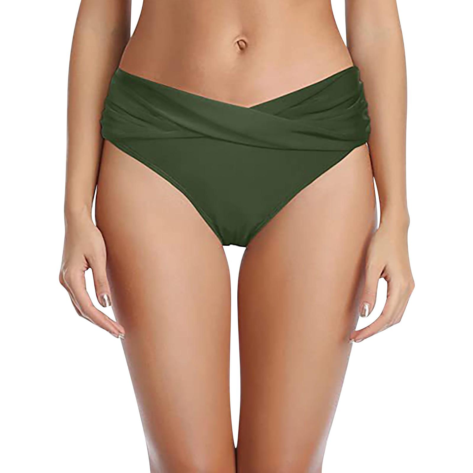 (Qunide) Damen-Bikinihose mit niedriger Taille, gerüscht, Badeanzug, Slip, Hose M von Joom DACH