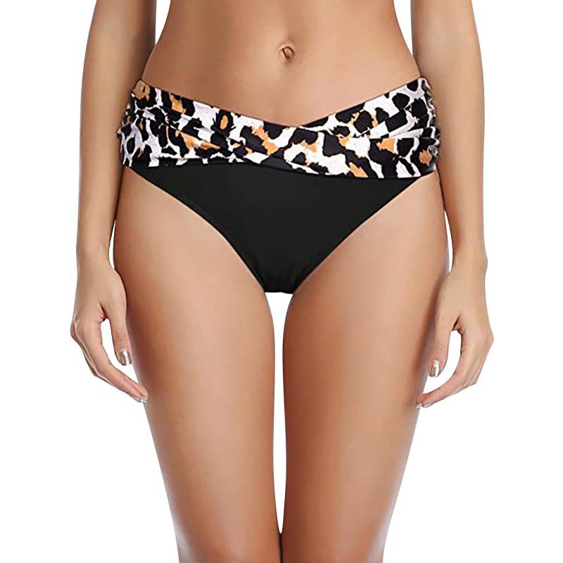 (Qunide) Damen-Bikinihose mit niedriger Taille, gerüscht, Badeanzug, Slip, Hose M hellbraune von Joom DACH