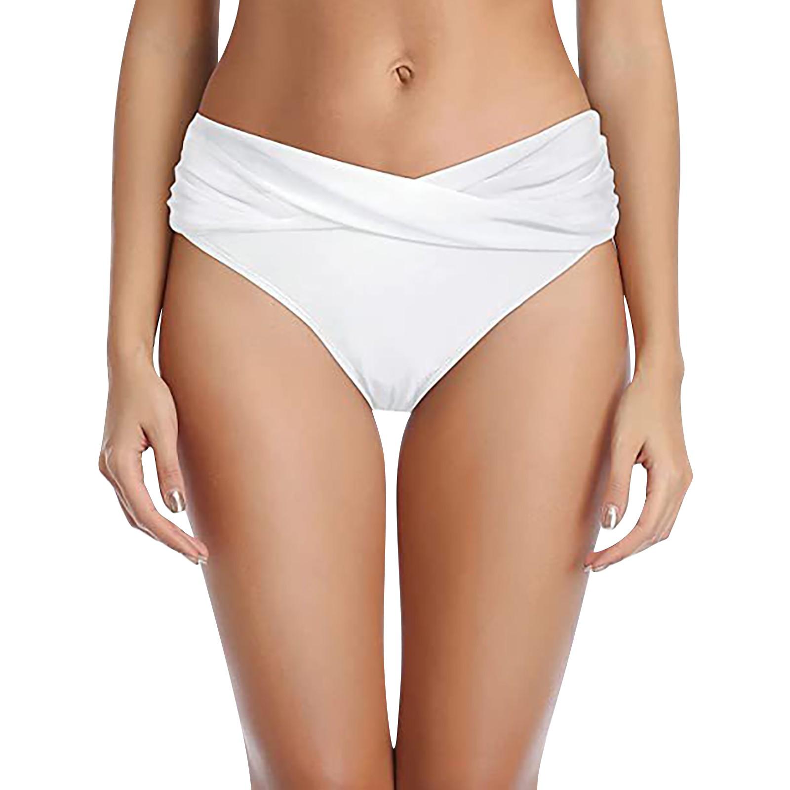 (Qunide) Damen-Bikinihose mit niedriger Taille, gerüscht, Badeanzug, Slip, Hose S von Joom DACH