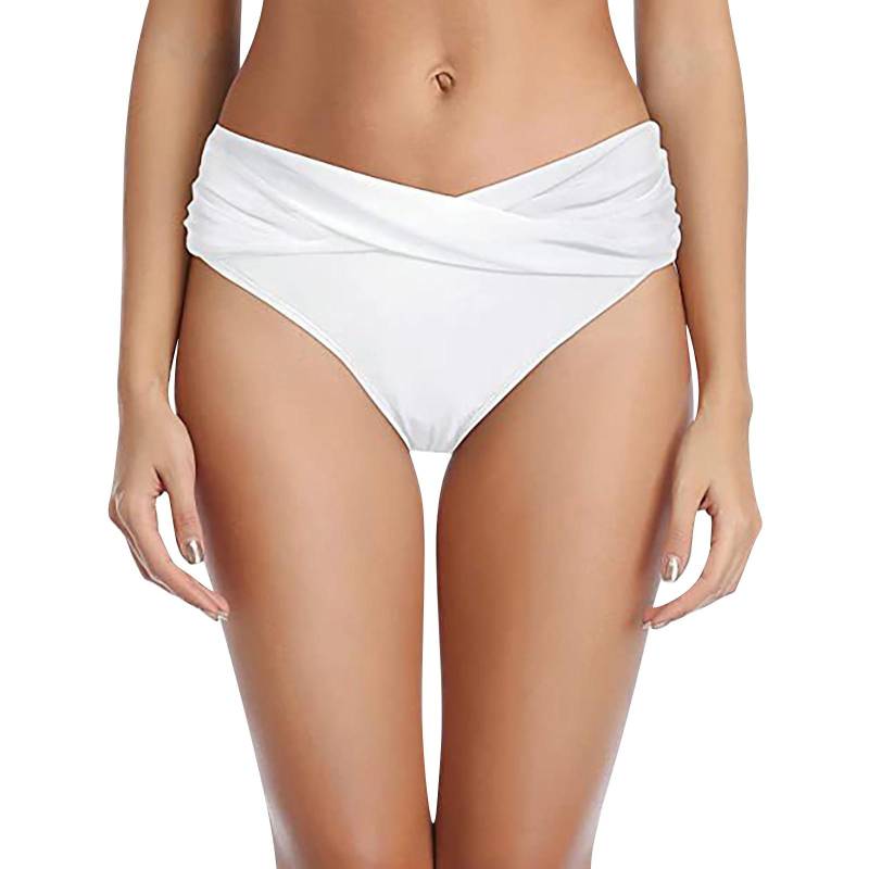 (Qunide) Damen-Bikinihose mit niedriger Taille, gerüscht, Badeanzug, Slip, Hose S von Joom DACH