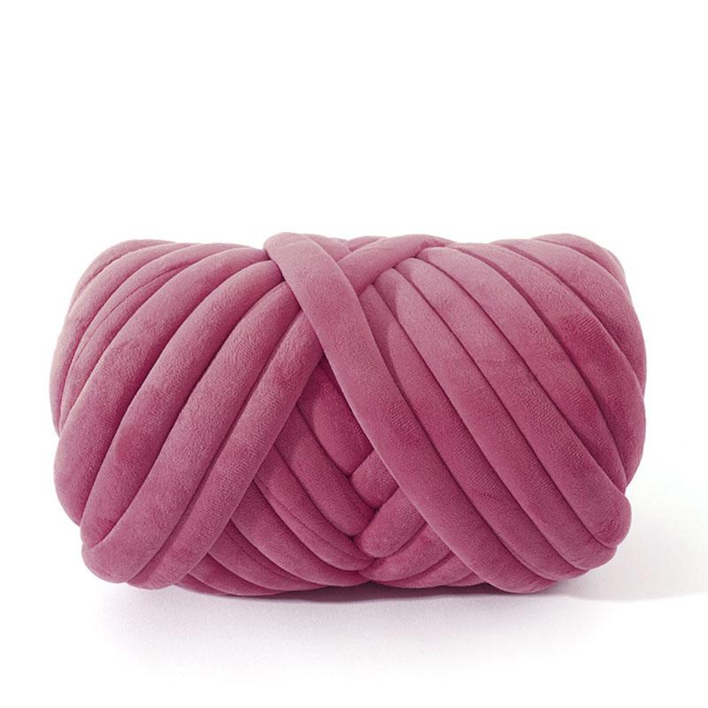 0,5/1 kg Handstrick-Samt-Grobgarn, superweich, DIY-Decke, DIY, sperriges Garn, Wurfkissen, Haustierbett 500g dunkel rosa von Joom DACH