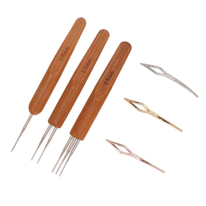 0,75 mm Dreadlocks Werkzeugset Verschiedene Formen Legierung Bambus Häkelnadeln Nadeln Set für Haarstyling von Joom DACH