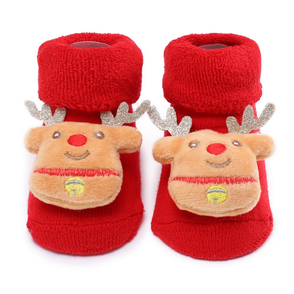 0-1Y Neugeborenen Baby Mädchen Jungen Baumwolle Socken Infant Cartoon Weihnachten Socken Anti-slip Mittel Rohr Boden Socken von Joom DACH