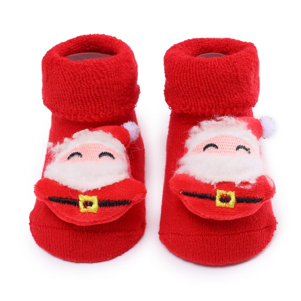 0-1Y Neugeborenen Baby Mädchen Jungen Baumwolle Socken Infant Cartoon Weihnachten Socken Anti-slip Mittel Rohr Boden Socken von Joom DACH
