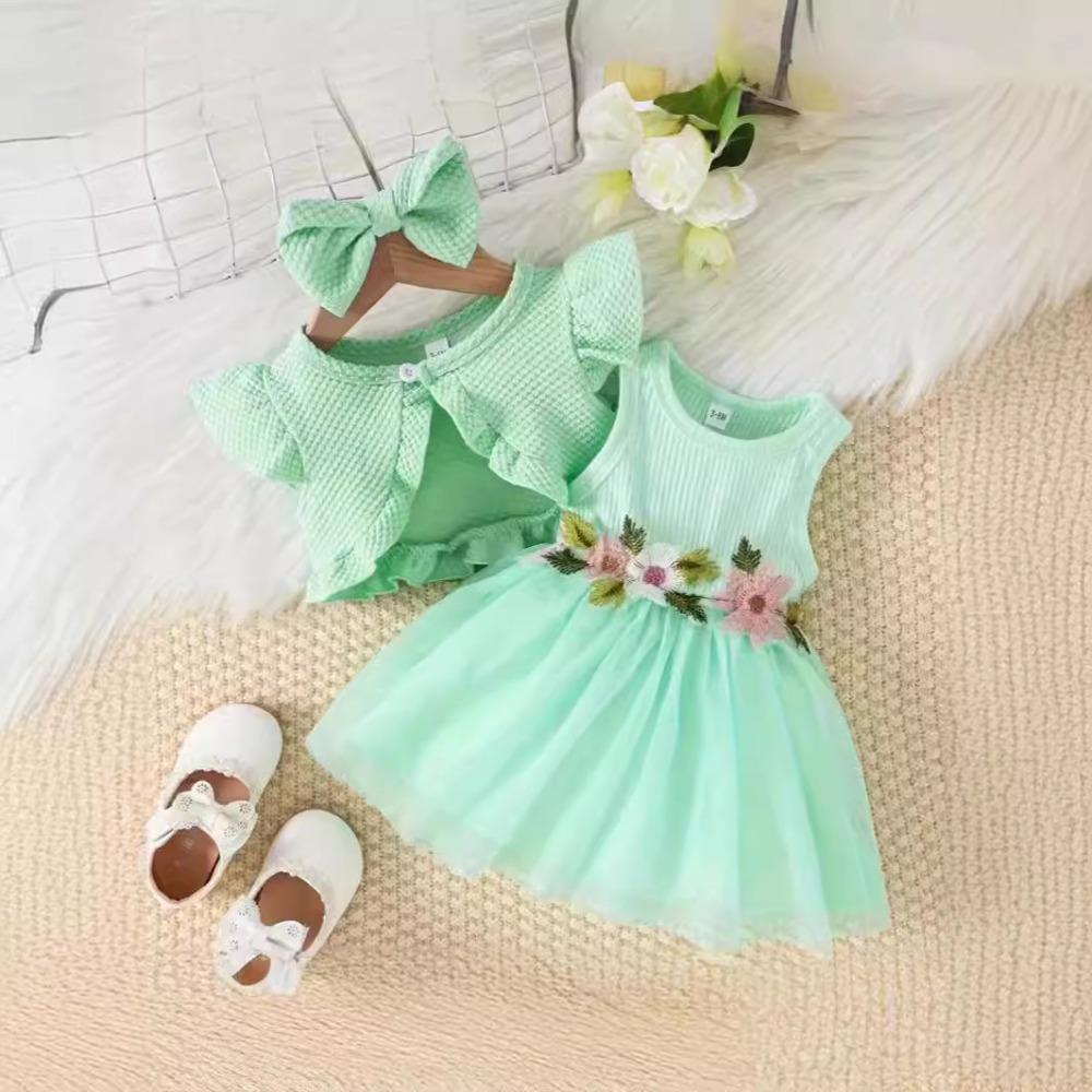 0-3Y Mädchen Baby Kleid Anzug Neue Sommer Baby Mädchen Set Mesh Stickerei Kleid + Jacke + Kopfschmuck 18-24M grün 0-3Y Mädchen Baby Kleid Anzug Neue Sommer Baby Mädchen Set Mesh Stickerei Kleid + Jacke + Kopfschmuck 18-24M grün von Joom DACH