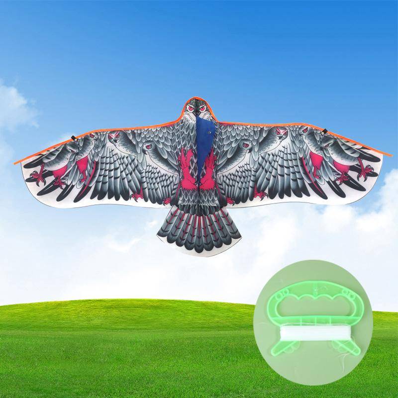 1,1 m Adlerdrachen mit 30 m Drachenschnur, großer Adler, Vogeldrachen, Geschenk für Kinder, Familienausflüge, Garten, Outdoor-Sportspiel, Spielzeug graue von Joom DACH