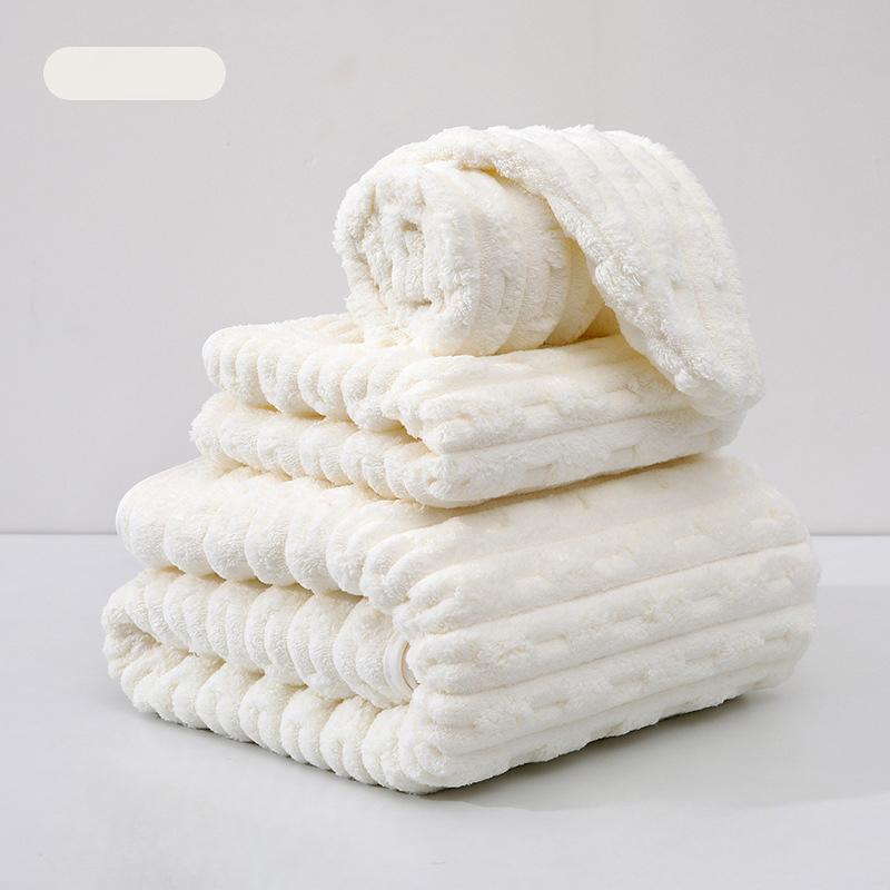 1/2/4 STÜCK Weiches Ultrafeines Faser-Badetuch Saugfähiges und Schnelltrocknendes Handtuch Zuhause Weiches Verdicktes Korallen-Samt-Badetuch 35*75CM×4PCS weiß von Joom DACH