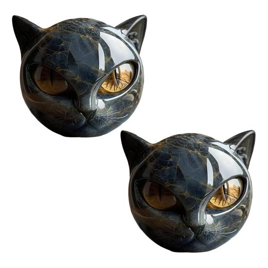 1/2 Stück Schwarze Katze Stein Skulptur Handgeschnitzt Katzenkopf Statue Figur Heim Büro Schreibtisch Dekoration Ornament Katzenliebhaber Geschenk 2pcs von Joom DACH