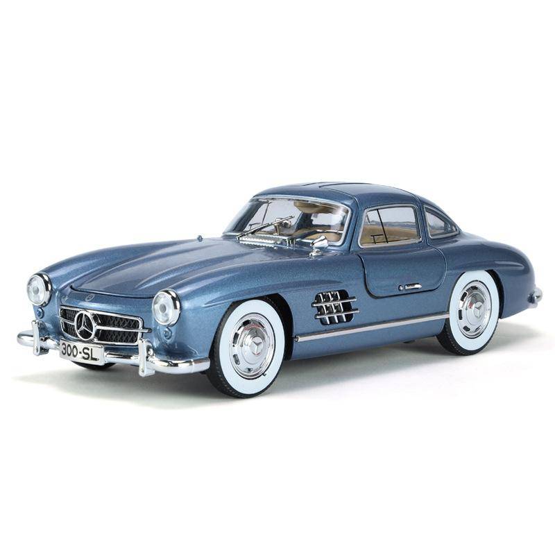 1/24 Benz 300SL Vintage Druckguss-Legierung Miniatur-Spielzeugauto Modell Pull Back Sound Light Klassische Sammlung Geschenk für Jungen blau von Joom DACH