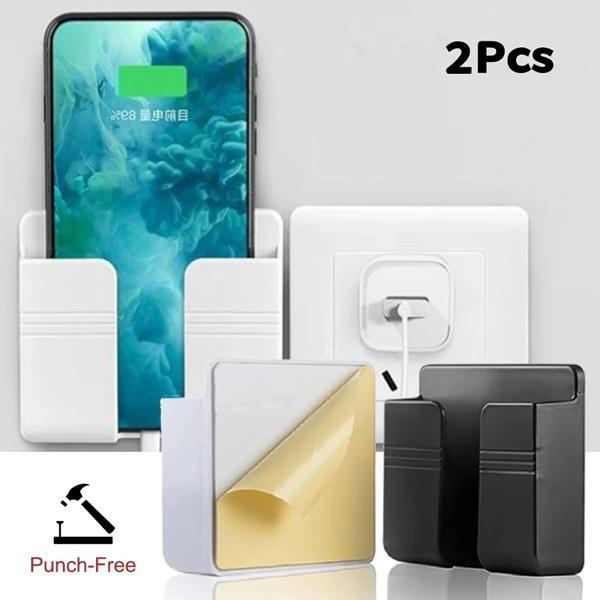 1/2PCS Neue Wand Handy Halter Stecker Telefon Ladestation Fernbedienung Lagerung Box Halterung Punch-Freies montiert Organizer Halter 1PCS gold von Joom DACH