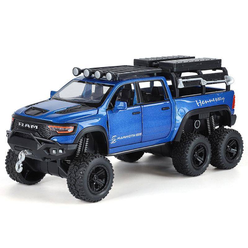 1/32 DODGE Tyrannosaurus RAM 1500 REX Legierung Pickup Automodell Diecast Metall Geländewagen Automodell Sound Licht Kinder Spielzeug Geschenk blau von Joom DACH