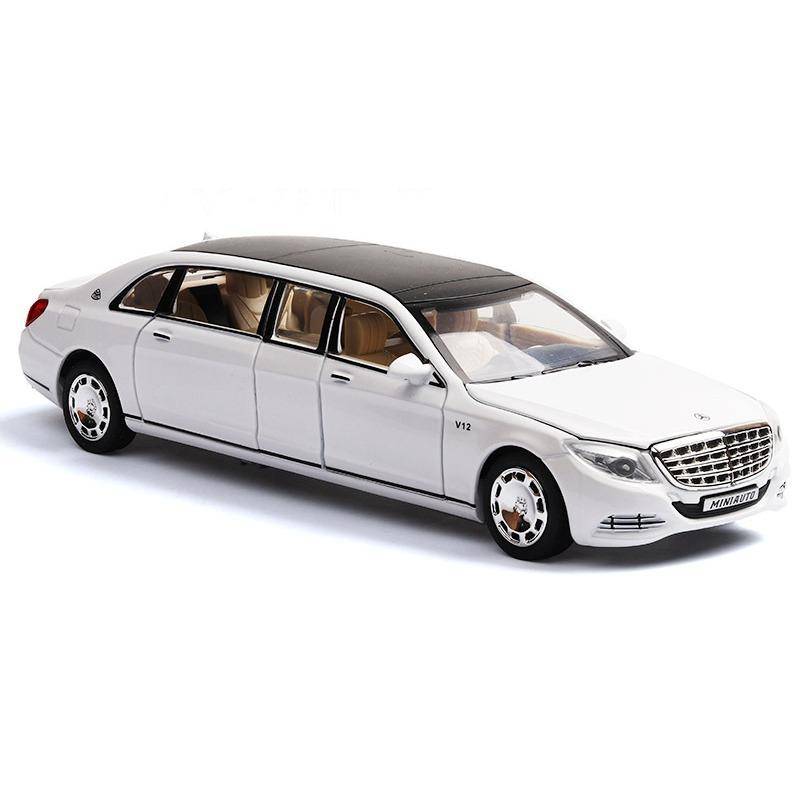 1/32 Spielzeugauto BENZ Maybach S650 Extended Edition Metallspielzeug Auto aus Legierung Druckguss & Spielzeugfahrzeuge Automodell Licht Sound Spielzeug für Kinder weiß von Joom DACH