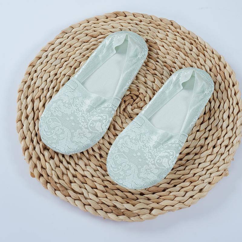 1/4 Paar Mode Frauen Mädchen Sommer Socken Stil Spitze Blume Kurze Socke Rutschfeste Unsichtbare Knöchel grün von Joom DACH