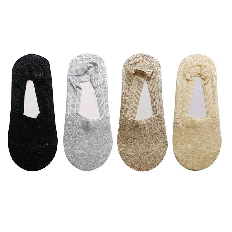 1/4 Paar Mode Frauen Mädchen Sommer Socken Stil Spitze Blume Kurze Socke Rutschfeste Unsichtbare Knöchel von Joom DACH