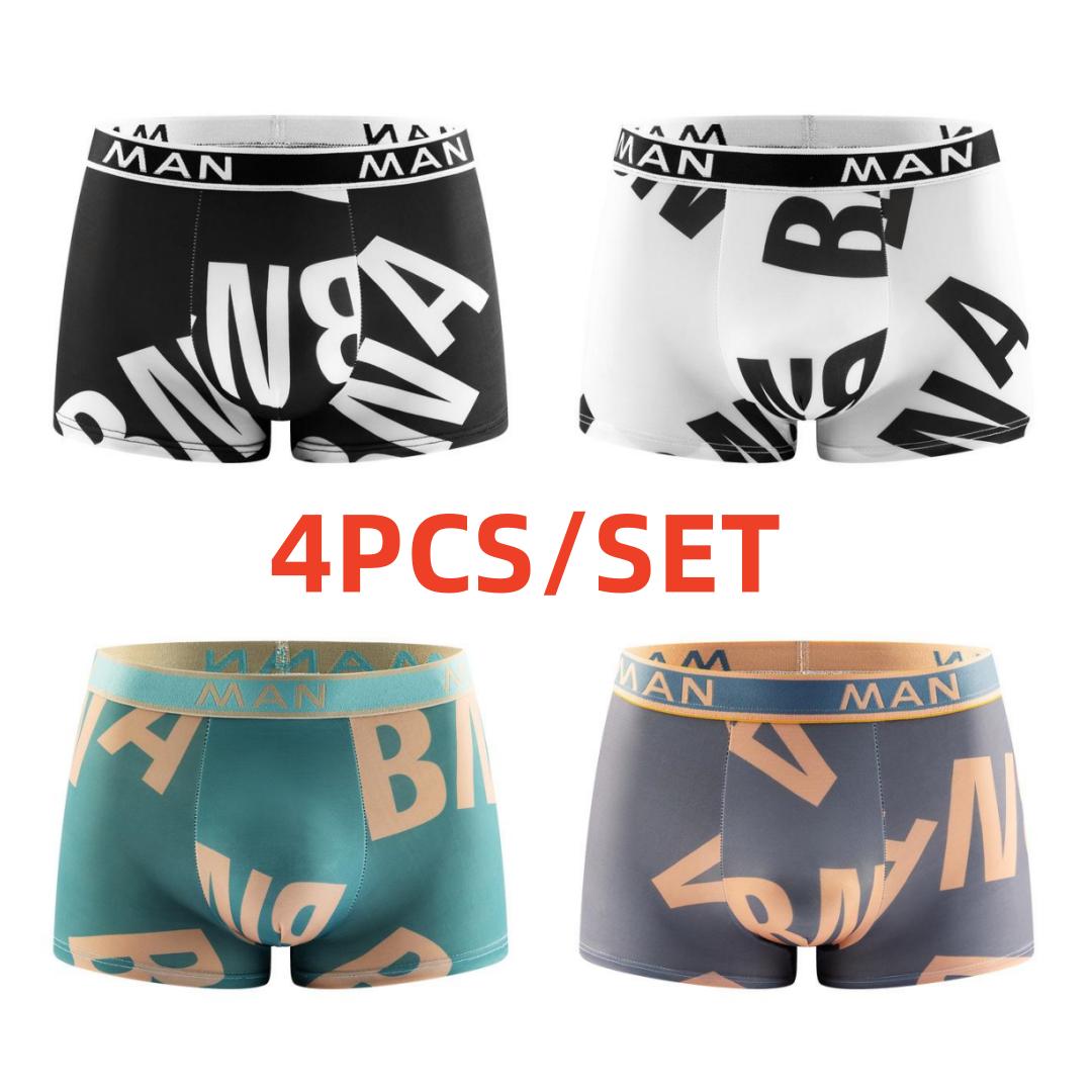 1/4PCS Männer Höschen Nahtlose Brief Gedruckt Unterhose Atmungs Mann Unterwäsche Boxer Mode Boxer Plus Größe Männlich Calzoncillo hombre 4XL von Joom DACH