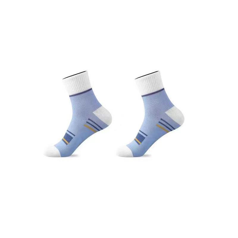 1/5/10 Paar Herren Gestreifte Mid-Calf Sportsocken Atmungsaktive Socken Freizeitsocken 1Pair hellblaue von Joom DACH