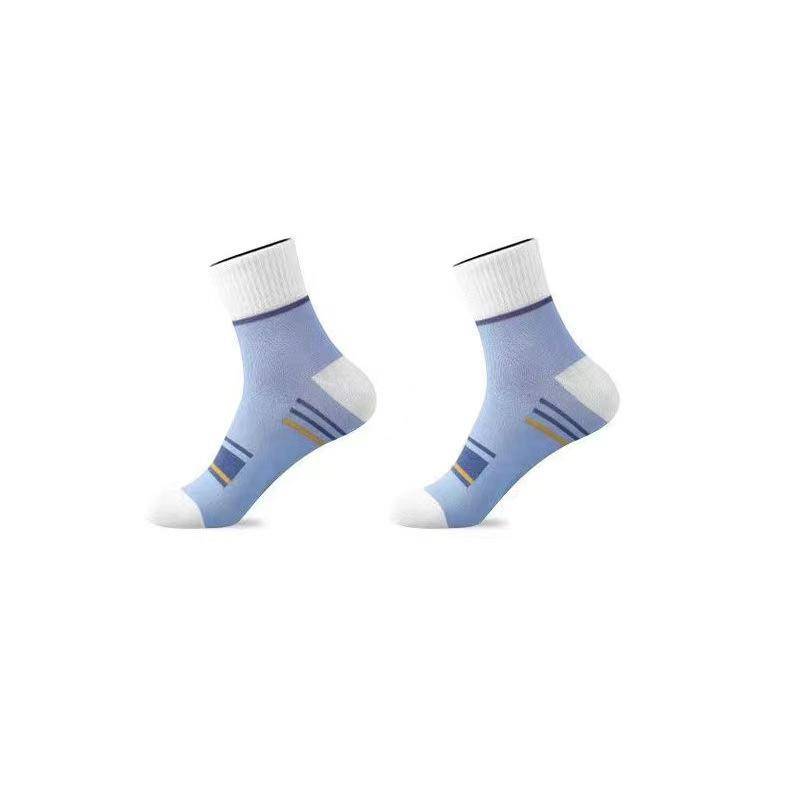 1/5/10 Paar Herren Gestreifte Mid-Calf Sportsocken Atmungsaktive Socken Freizeitsocken 1Pair hellblaue von Joom DACH