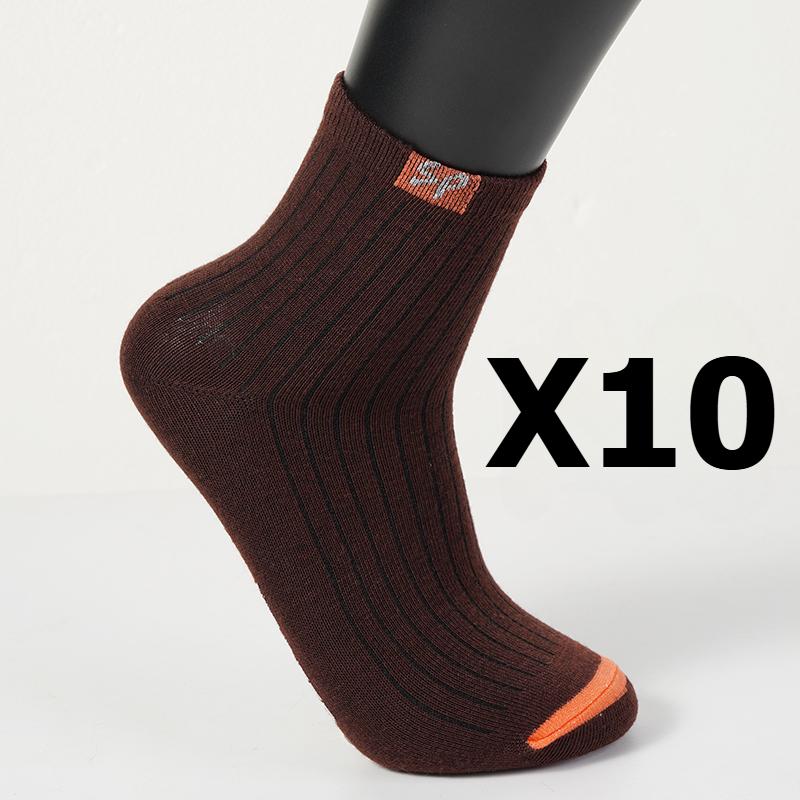 1/5/10 Paar Plus Hochwertige Herren-Sportsocken Freizeitsocken Home-Socken Atmungsaktive und bequeme Baumwollsocken 10 pairs kaffeebraun von Joom DACH