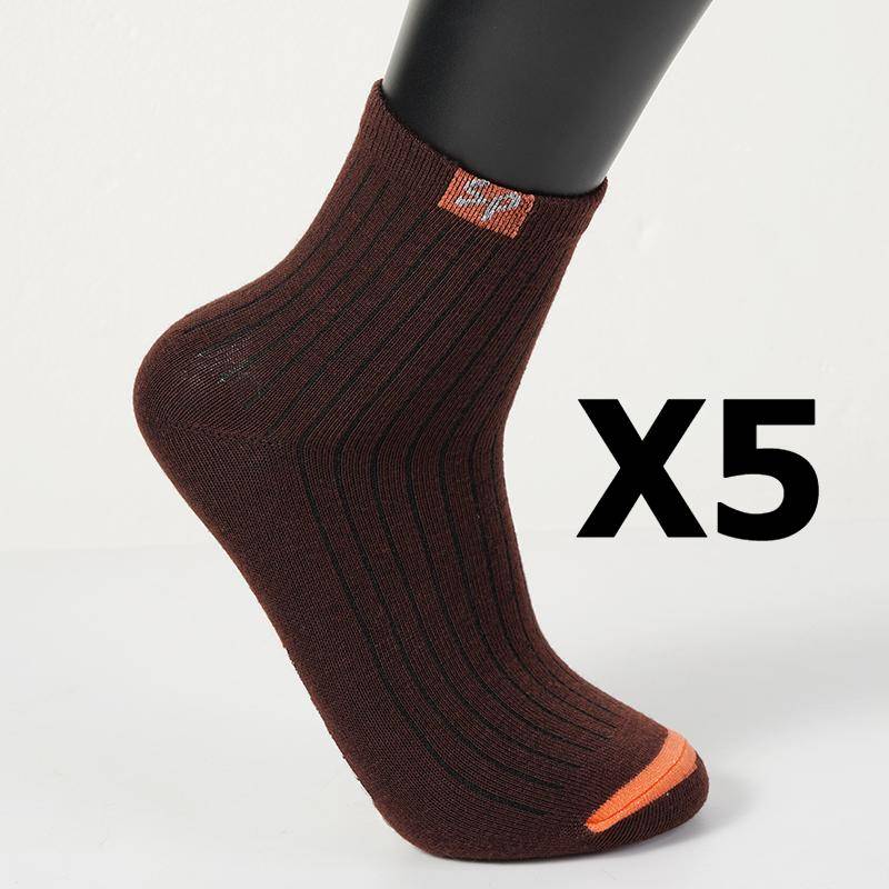 1/5/10 Paar Plus Hochwertige Herren-Sportsocken Freizeitsocken Home-Socken Atmungsaktive und bequeme Baumwollsocken 5 pairs kaffeebraun von Joom DACH