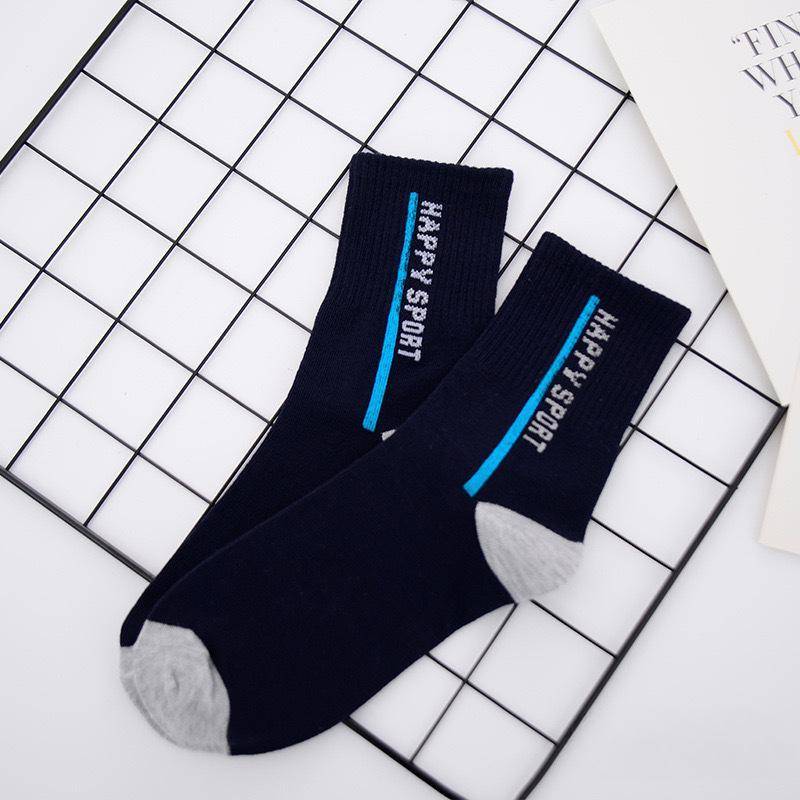1/5 Paar Herren Mid-Tube Socken Vier Jahreszeiten Sportsocken Mann Schweißabsorbierend Atmungsaktiv Trendige Socken Herren Lässige Sportsocken 1 pair blau von Joom DACH
