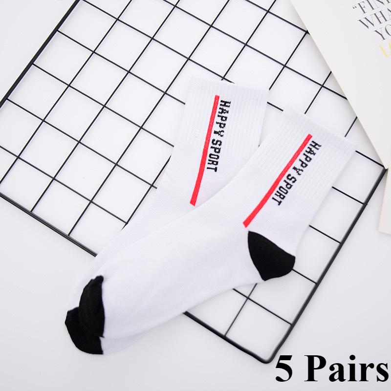 1/5 Paar Herren Mid-Tube Socken Vier Jahreszeiten Sportsocken Mann Schweißabsorbierend Atmungsaktiv Trendige Socken Herren Lässige Sportsocken 5 pairs weiß von Joom DACH