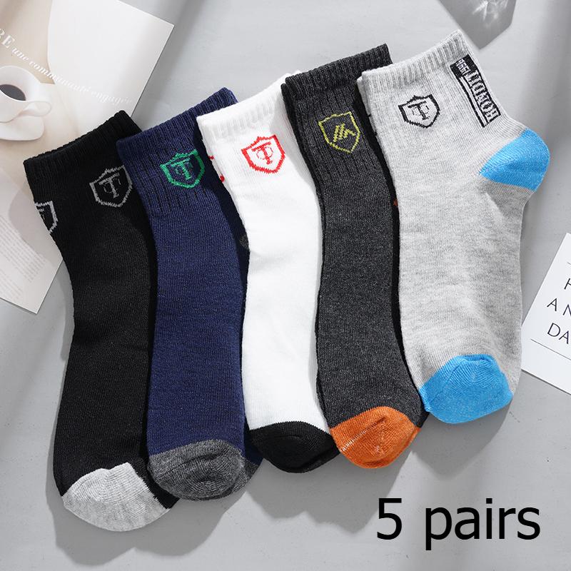 1/5 Paar Herren Sportsocken Herren Casual Daily Mid-Tube Socken Schweißableitende Bequeme Mid-Tube Sportsocken 5 pairs von Joom DACH