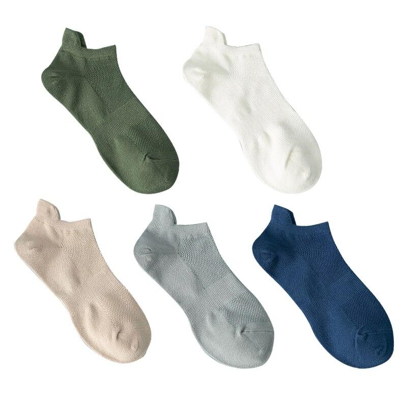 1/5 Pairs männer Mesh Non-Slip Baumwolle Socken Einfarbig Casual Sport Kurze Socke Männlich Atmungs Frühjahr Sommer herbst Ankle Socken One Size von Joom DACH
