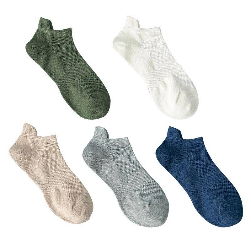 1/5 Pairs männer Mesh Non-Slip Baumwolle Socken Einfarbig Casual Sport Kurze Socke Männlich Atmungs Frühjahr Sommer herbst Ankle Socken One Size von Joom DACH
