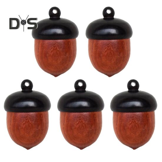 1/5 Stück Mini-Aufbewahrungsbox für Eicheln, Massivholz, Pillendose für den Außenbereich, tragbare Palisander-Eicheln, Tabletten, Aufbewahrungskoffer, Behälter, Organizer, versiegelte Dose B von Joom DACH