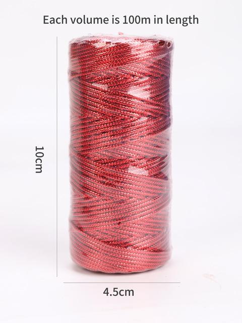 1,5 mm 100 m Seil Gold Silber Kordel Geschenkverpackung Schnur für Schmuckherstellung Lanyard Faden Kordel DIY Armband Weihnachten Home Decor rot von Joom DACH