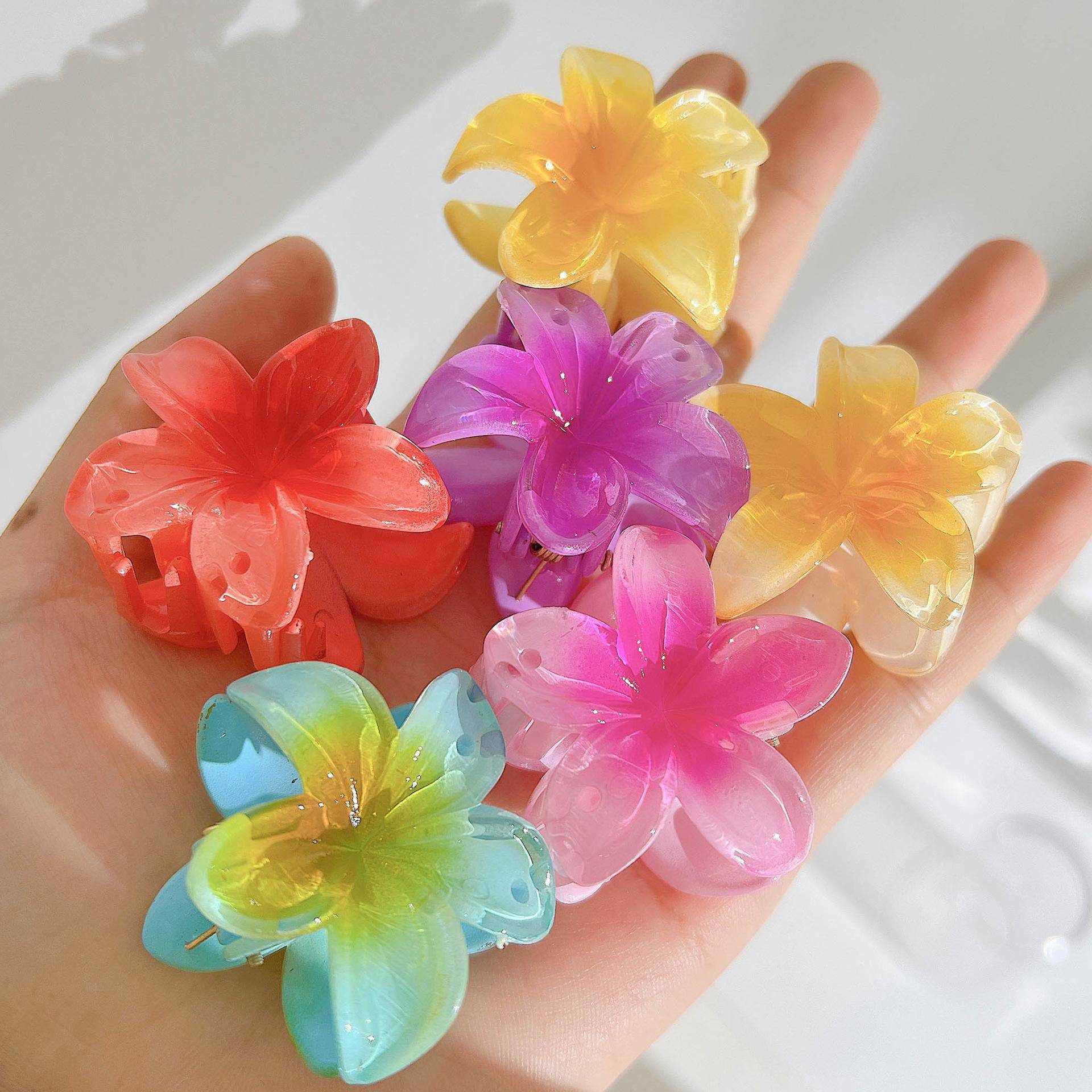1/6 Stücke Hawaiian Gradienten Haarspange Blume Haarkrallen Frauen Kleine Größe Mode Kopfbedeckung Haarnadel Krabben Haarspange Haarschmuck 2025 von Joom DACH