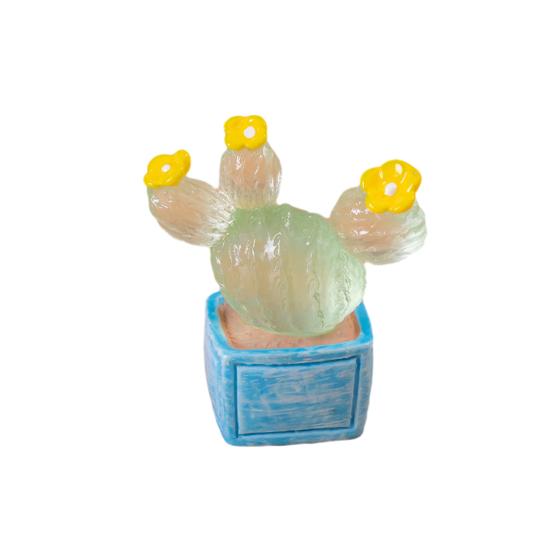 1/6-teiliges leuchtendes Kaktus-Figuren-Set, einzigartige Harzornamente, im Dunkeln leuchtende Wüstenpflanzen-Skulptur, Kaktus-Außengarten-Dekoration von Joom DACH