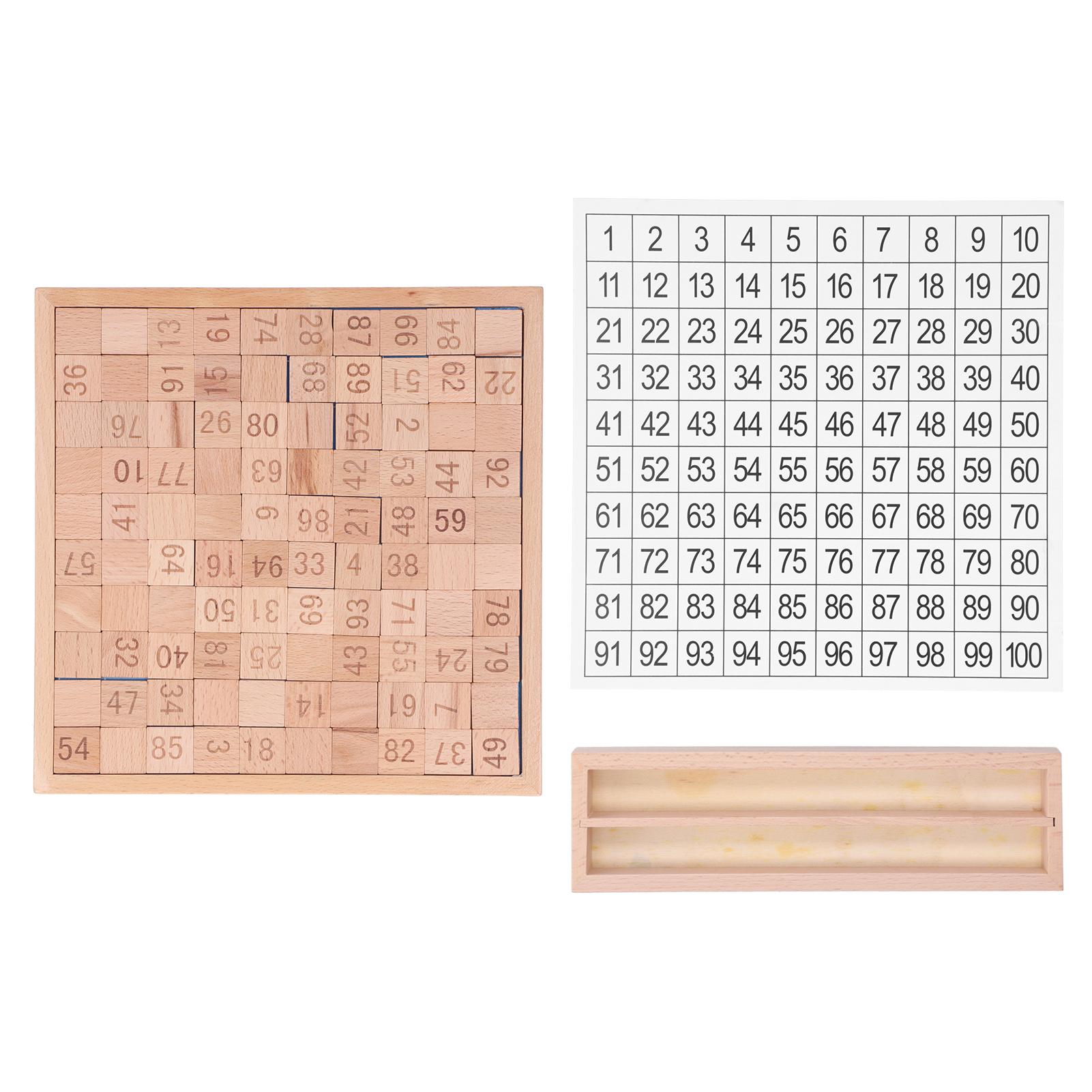 1?100 Konsekutive Zahlen Spielzeug Holz Lernspiel Hundertertafel Spiel für Kinder von Joom DACH