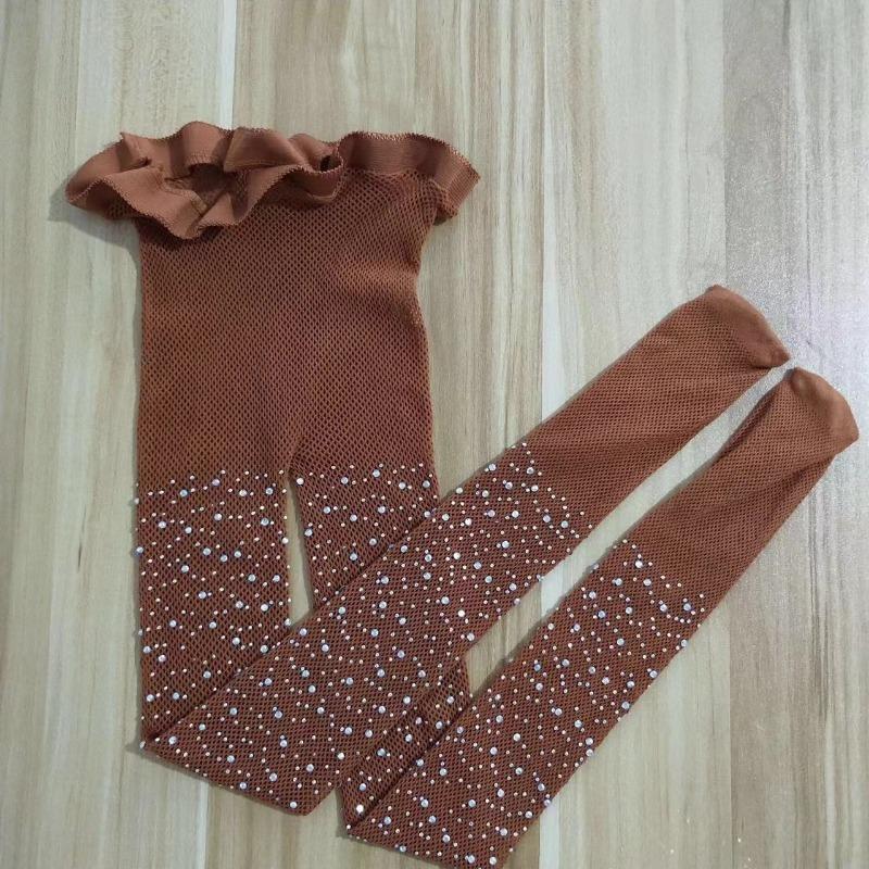 1–13 Jahre Ballettstrumpfhosen für Mädchen Mode Kinder Pailletten Mesh Fishnet Fischnetz Strumpfhosen Baby Strümpfe Kinder Rhineston Leggings one size von Joom DACH