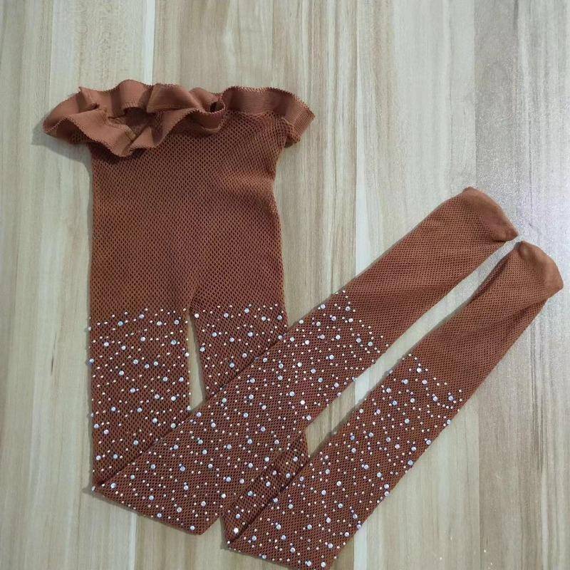 1–13 Jahre Ballettstrumpfhosen für Mädchen Mode Kinder Pailletten Mesh Fishnet Fischnetz Strumpfhosen Baby Strümpfe Kinder Rhineston Leggings one size von Joom DACH