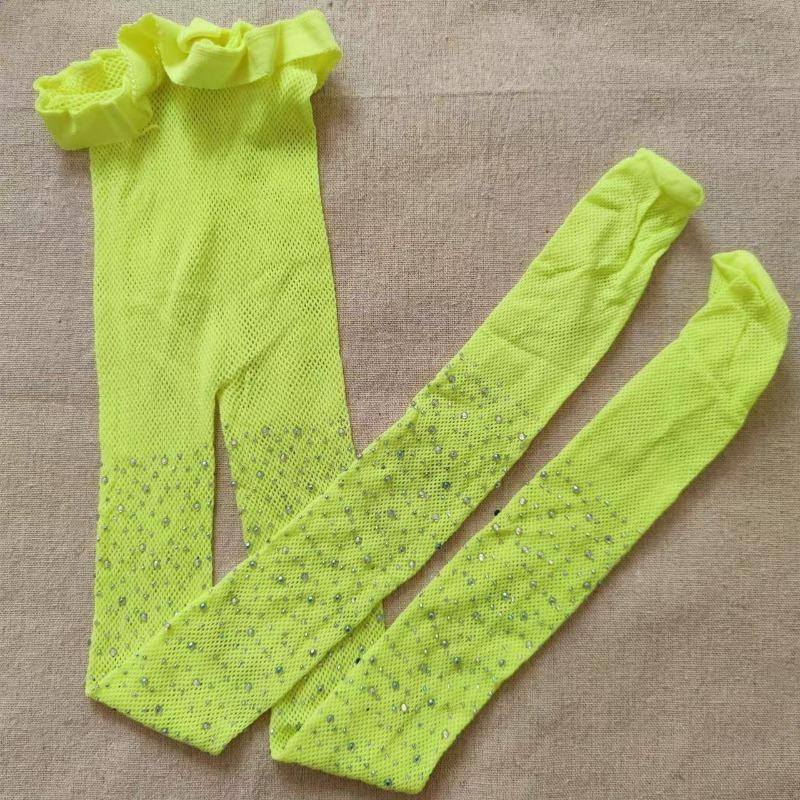 1–13 Jahre Ballettstrumpfhosen für Mädchen Mode Kinder Pailletten Mesh Fishnet Fischnetz Strumpfhosen Baby Strümpfe Kinder Rhineston Leggings one size von Joom DACH