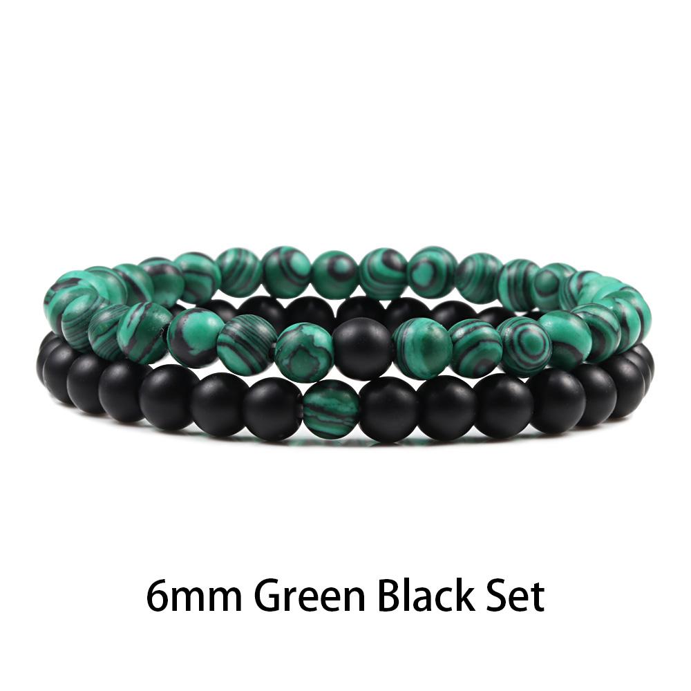1-2 STK Perlen Armbänder Armreifen Set Natur Lavastein Paare Distanz Energie Elastisches Seil Männer Frauen Beste Freundin Schmuck Geschenk von Joom DACH