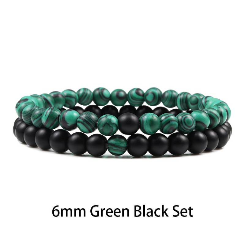 1-2 STK Perlen Armbänder Armreifen Set Natur Lavastein Paare Distanz Energie Elastisches Seil Männer Frauen Beste Freundin Schmuck Geschenk von Joom DACH