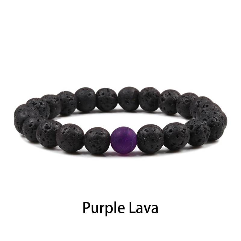 1-2 STK Perlen Armbänder Armreifen Set Natur Lavastein Paare Distanz Energie Elastisches Seil Männer Frauen Beste Freundin Schmuck Geschenk von Joom DACH
