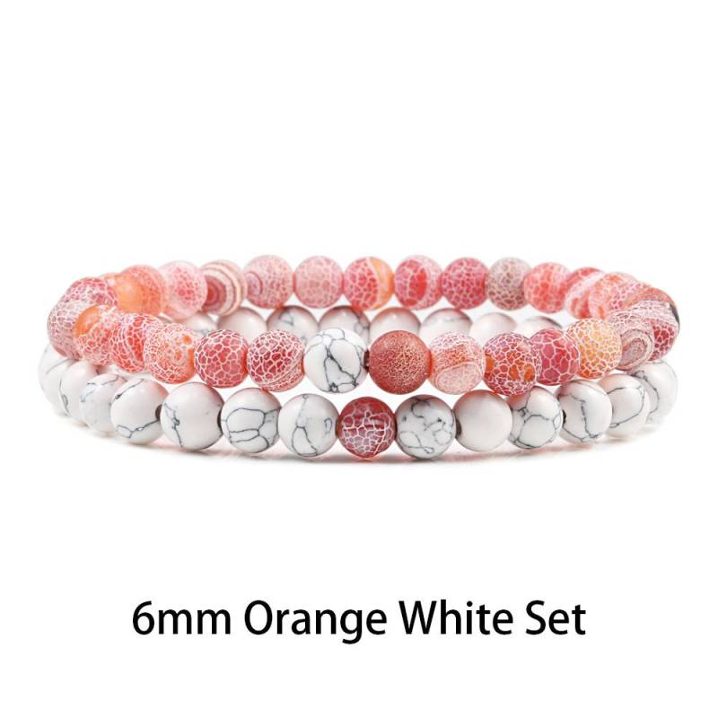 1-2 STK Perlen Armbänder Armreifen Set Natur Lavastein Paare Distanz Energie Elastisches Seil Männer Frauen Beste Freundin Schmuck Geschenk von Joom DACH