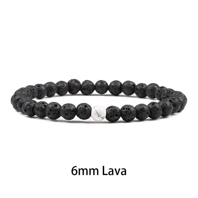 1-2 STK Perlen Armbänder Armreifen Set Natur Lavastein Paare Distanz Energie Elastisches Seil Männer Frauen Beste Freundin Schmuck Geschenk von Joom DACH