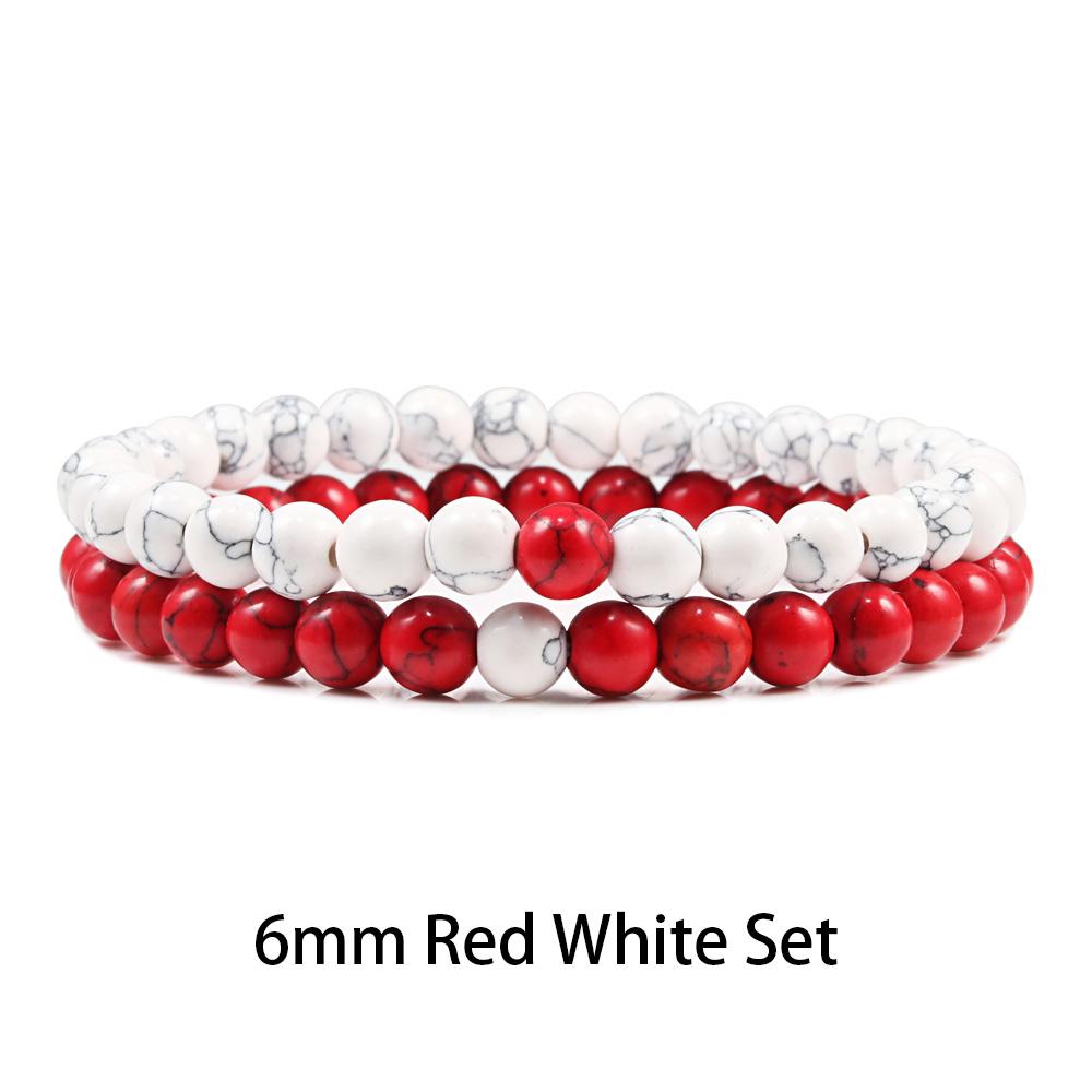 1-2 STK Perlen Armbänder Armreifen Set Natur Lavastein Paare Distanz Energie Elastisches Seil Männer Frauen Beste Freundin Schmuck Geschenk von Joom DACH