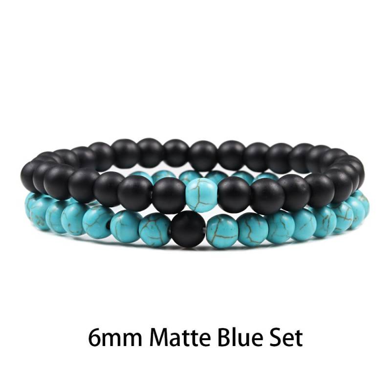 1-2 STK Perlen Armbänder Armreifen Set Natur Lavastein Paare Distanz Energie Elastisches Seil Männer Frauen Beste Freundin Schmuck Geschenk von Joom DACH